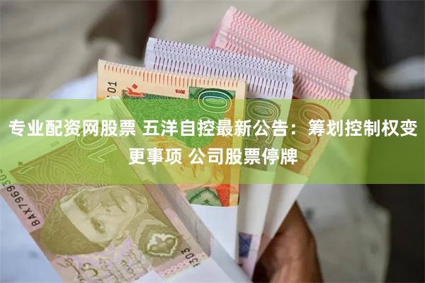 专业配资网股票 五洋自控最新公告：筹划控制权变更事项 公司股票停牌