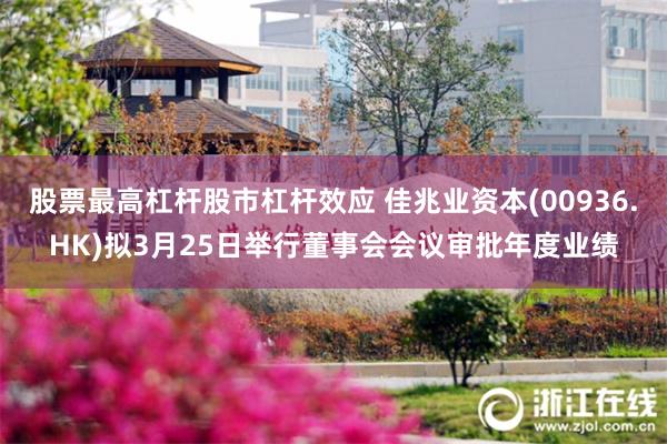 股票最高杠杆股市杠杆效应 佳兆业资本(00936.HK)拟3月25日举行董事会会议审批年度业绩