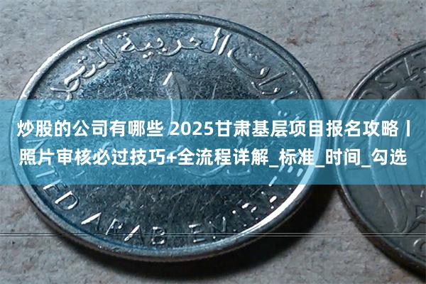炒股的公司有哪些 2025甘肃基层项目报名攻略丨照片审核必过技巧+全流程详解_标准_时间_勾选
